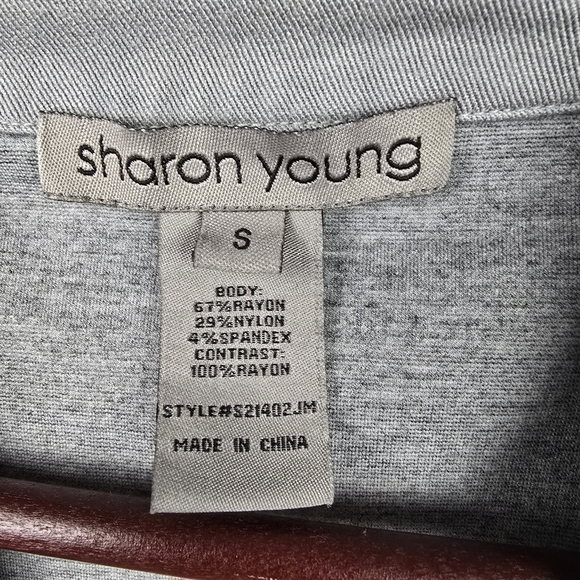 SHARON YOUNG Lightweight Button Down Jacket Cropped Gray Womens Size S‎ - Picture 2 of 7